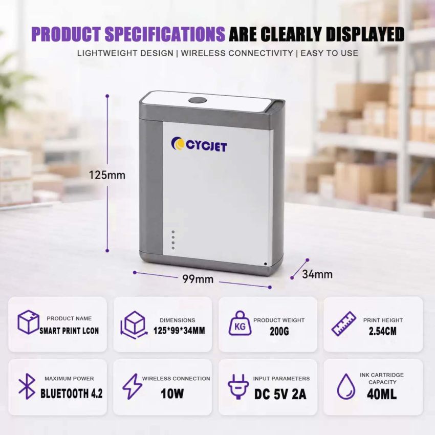 CYCJET WiFi & Bluetooth Handheld Mini Coding Machine