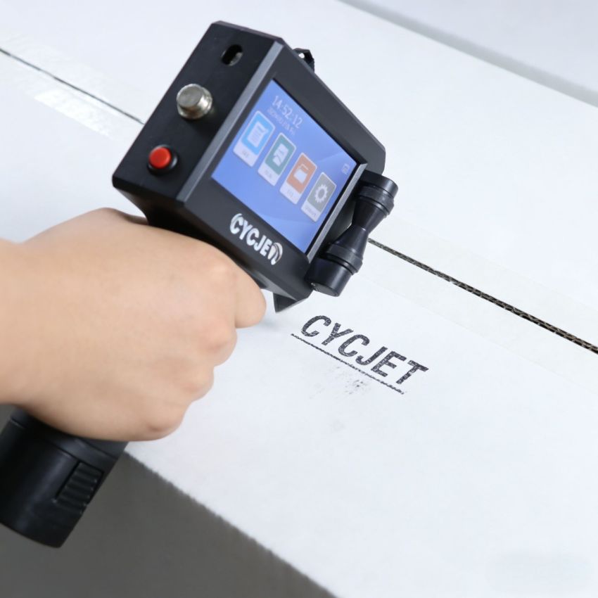 Handheld inkjet printer for bags
