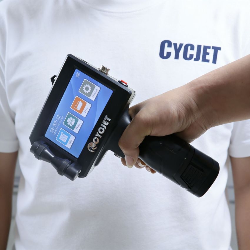 Handheld inkjet printer for bags