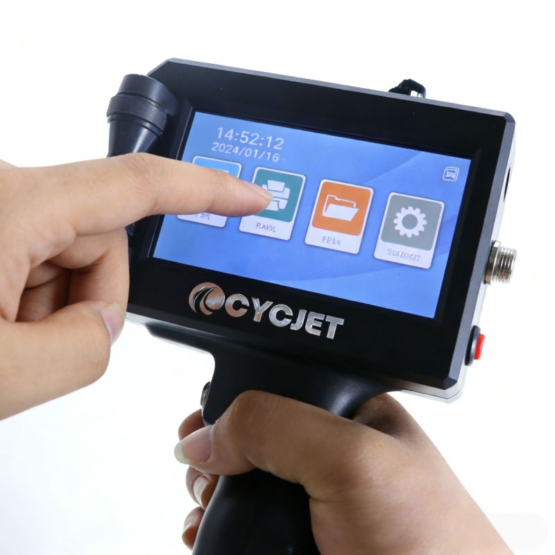 Handheld inkjet printer for bags